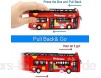 Spielzeug Toy Car Sightseeing Doppeldecker-Bus-Druckguss konvertierbar 1.32 Verhältnis Mold mit Licht und Musik Pull Back Spielzeugmodell (Color : Red)