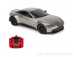CMJ RC Cars Aston Martin Vantage Offiziell Lizenziertes ferngesteuertes Auto. Maßstab 1:24 Grau Kindergeschenk Radio Ferngesteuerter Auto (Grau)