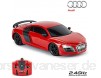 CMJ RC Cars ™ Audi R8 GT Offiziell lizenziertes ferngesteuertes Auto im Maßstab 1:24 Arbeitsscheinwerfer 2 4 GHz Rot