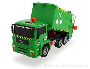 Dickie Toys Air Pump Garbage Truck Müllabfuhr mit Luftpumpfunktion Müllauto Recycling pneumatisch beweglicher Container 31 cm ab 4 Jahren