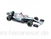 Maisto Tech R/C F1 Mercedes AMG Petronas W10 (2019): Ferngesteuertes Auto Lewis Hamilton im Maßstab 1:24 Originalgetreues Formel 1-Auto 2 4 GHz Pistolengriff-Steuerung 22 cm Silber (582352)