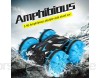 The perseids Lademodus Amphibisches ferngesteuertes Stuntauto wasserdichtes Geländewagen mit 4WD-Fernbedienung doppelseitiges Fahrertank-Spielzeugauto (blau)