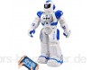 Goodbox Ferngesteuerter Roboter Spielzeug für Kinder Intelligent RC Roboter mit LED Augen Tanzen und Musik Programmierbar RC Kampf Robot für Kinder Jungen Mädchen Geschenk (Blau)