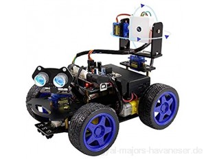 KKmoon Smart Robot Auto Kit Wifi-Kamera Fernbedienung STEM Education Spielzeugauto-Roboter-Kit Kompatibel mit Arduino Learner Support Scratch DIY-Codierung für Kinder Jugendliche Erwachsene