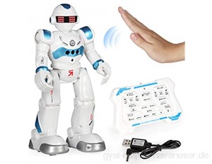 MLYWD Ferngesteuerter Spielzeugroboter Programmierbares Intelligenter Interaktiver Gestenerkennungs Roboter Tanzen gehen singen Intelligente funkferngesteuertes LED Roboter-Geschenk für Kinder