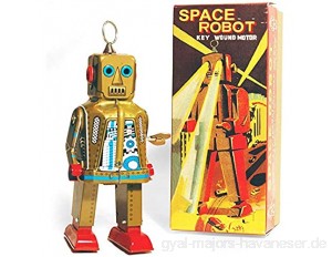 PYXEL STUDIO Ms403 Gold Zinn-Spielzeug-Raum Robot.It Sparks Yoshiya Sparky Vintage-Windup Replica