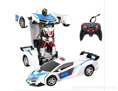 QWYU Transformation Roboter Sportfahrzeug Modell Roboter Spielzeug Remote Cool Deformation Cars Kinderspielzeug Geschenke f