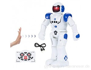 SENYANG Roboter Kinderspielzeug - Roboter Kinder RC Fernbedienung Intelligenter Roboter Intelligente Programmierung Gestenerkennung Roboter RC Spielzeug für Kinder Jungen Mädchen Geschenk (Blau)