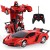 Urhause Transformator Roboter-Auto Fernbedienung 2-in-1 Auto und Roboter Ferngesteuert Transformers Roboter-Actionfigur für Jungen Spielzeug Geschenk Rot