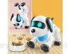 [Verbessert] Ferngesteuerter Roboter Hund RC Roboter Stunt Welpe Sprachsteuerung Spielzeug Elektronische Haustiere Tanzen Programmierbarer Roboter mit Sound für Kinder Alter 6 7 8 9 10+ Jahre