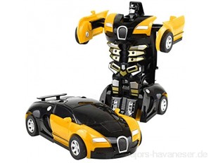 Wizsoula Transformation Roboter-Auto Transform Spielzeug Roboter Auto Transformer Auto Pull Back The Collision Car Transformator klein Roboter Auto für Kinder Kindergeschenk