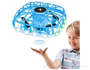 Drohnen für Kinder Mini Drohne Geschenke mit Lichtern und Musik für Jungen Mädchen - Kinder Spielzeug Handsensor Infrarot-Induktions - Outdoor Indoor spielzeug Fliegender Bälle - Blau (Blau)