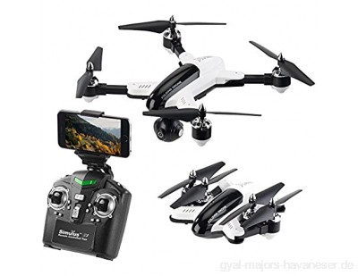 Simulus Faltbare Drohne: Faltbarer WiFi-FPV-Quadrocopter mit HD-Cam 2 4-GHz-Fernsteuerung App (Quadrocopter Drohne Kamera)