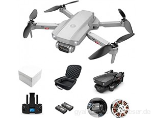 Skecten Drohne mit Kamera 1080P HJ-188 5G GPS Drohne mit 20 Minuten Flugzeit bürstenlosem Motor Follow Me Auto Return Home Headless-Modus Drohne für Erwachsene Anfänger (2 * Batterien Grau)