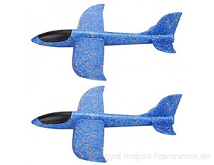DAUERHAFT EPP Lightweight 2 Pcs Throw Airplane Toy f¨¹r Spiele im Innen- und Au?enbereich(Blue dot Single Hole Stunt)