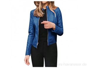 VICKY-HOHO Fashion Frauen Langarm Open Card Short Cardigan Anzug Jacke Mantel Top Leder Anzug Jacke Top