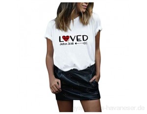 VICKY-HOHO Valentinstag Frauen Plus Size Print Rundhalsausschnitt Kurzarm T-Shirt Bluse Valentinstag Print Kurzarm Rundhalsausschnitt Plus Size Shirt