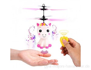 ExH Flying Fairy Toys Infrarot-Sensor-Hubschrauber Fliegendes Einhorn-Spielzeug mit LED-Licht Handgesteuertes Einhorn-Hubschrauber-Spielzeug Geburtstag Weihnachtsmädchen für Kinder