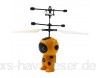 Fliegender Roboter Drohne Astronaut Spaceman Hubschrauber (Gelb) - Einfach zu Steuern per Hand mit Sensoren und IR Fernsteuerung Tolles Geschenk Ferngesteuerter Roboter Helicopter Quadcopter