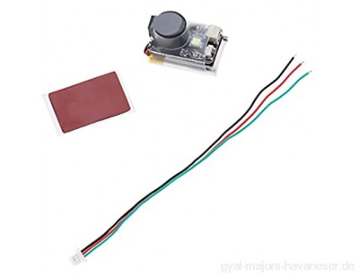 Mini Micro RC FPV Racing Drohne Buzzer 110dB Super Lauter Alarm mit Batterie LED Licht 3pin Kabel funktioniert als normaler Summer oder eigenständiger Piepser
