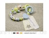 Baby Greifling Beißring geschlossen mit Namen - individuelles Holz Lernspielzeug als Geschenk zur Geburt Taufe - Jungen Motiv Bär und Herz in blau