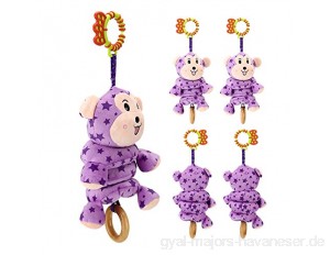 Babyspielzeug auffälliges tragbares hängendes Glockenspielzeug ungiftig für Babybett Kinderwagen Kindergeschenk(purple)