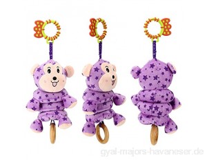 Babyspielzeug hängendes Glockenspielzeug ungiftiges buntes Aussehen Tragbares Blickfang für Kindergeschenk Kinderwagen Babybett(purple)