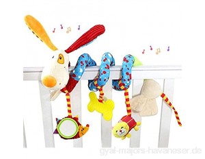 Freeas Spirale Bett Kinderwagen Spielzeug Kleinkind Baby Aktivität pädagogische Plüschtier Bett hängen Spielzeug (Hund)