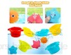 Hyselene 9 Stück Badespielzeug Baby ab 1 Jahr Badewannenspielzeug Kinder Spielzeug Badewanne mit 3 Typen und 7 Satten Farben Wasserspielzeug Spritztiere Badespielzeug Boot