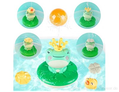 Sinoeem Baby Badespielzeug Frosch Elektro Wassersprühspielzeug mit 4 verschiedenen Sprühmodi Schwimmsprinkler Badewanne Schwimmspielzeug für Kinder Jungen Mädchen für Kleinkinder 1 2 3+ Jahre